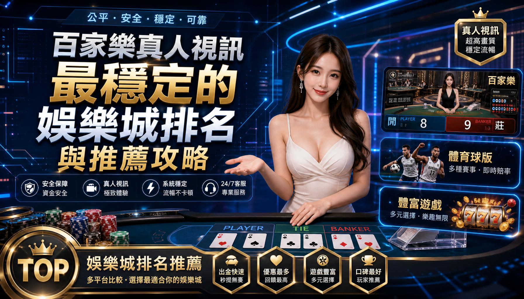 百家樂真人視訊最穩定的娛樂城排名與推薦攻略