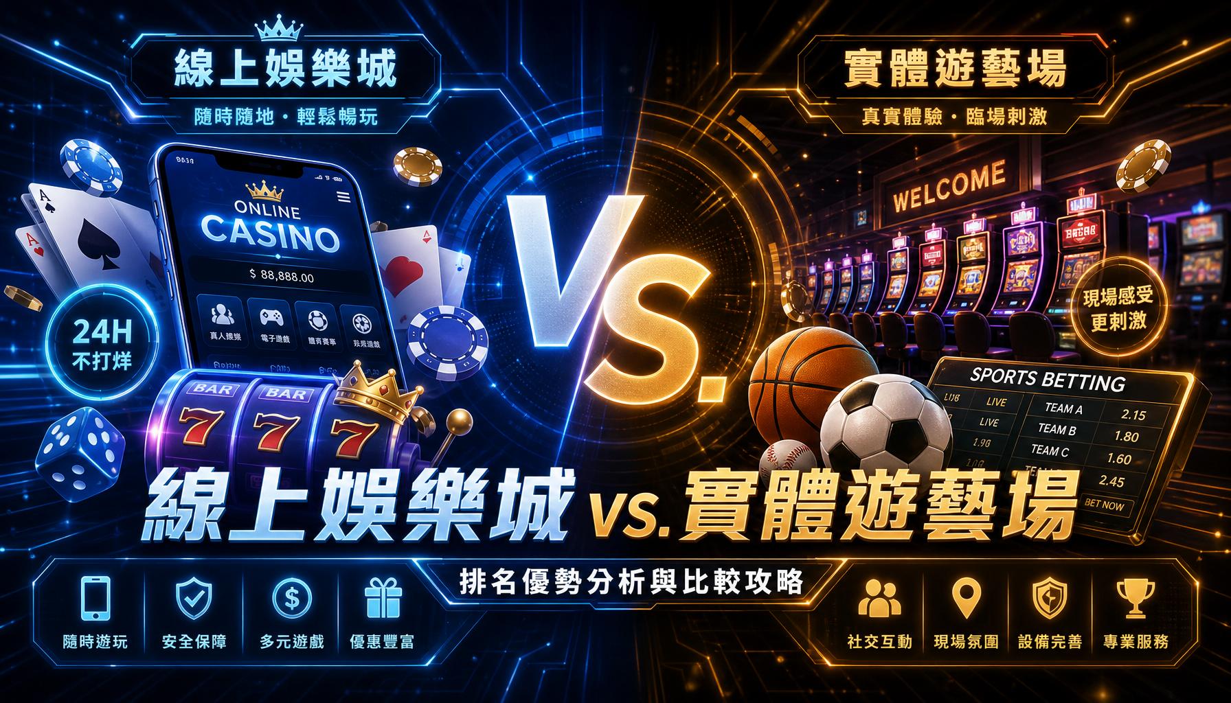 線上娛樂城 vs. 實體遊藝場排名優勢分析與比較攻略