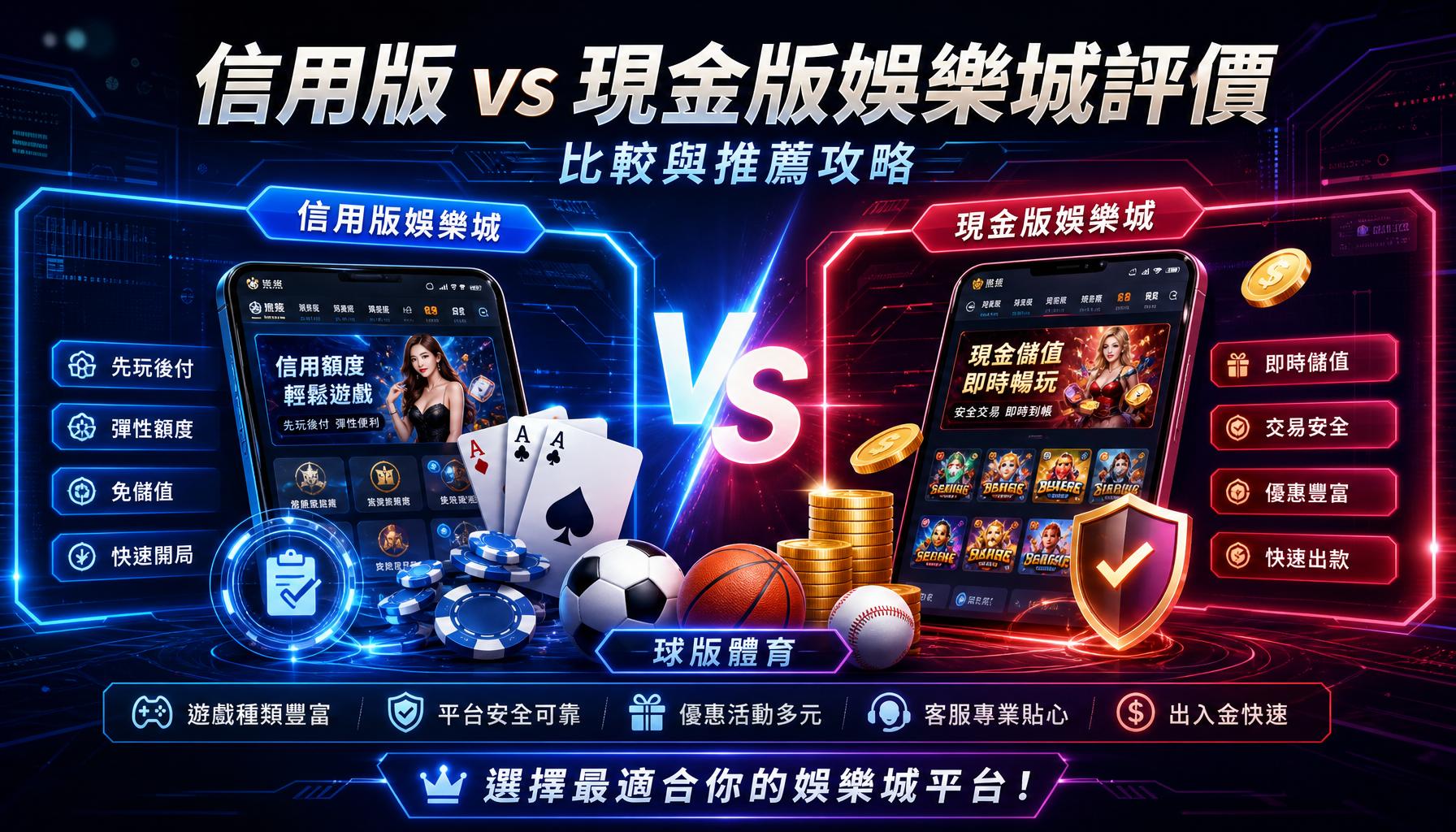 信用版 vs 現金版娛樂城評價 比較與推薦攻略